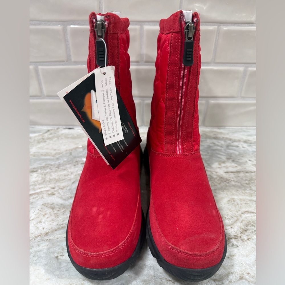 New Lands’ End Winter Boots Red Suede Women’s Size 8.5